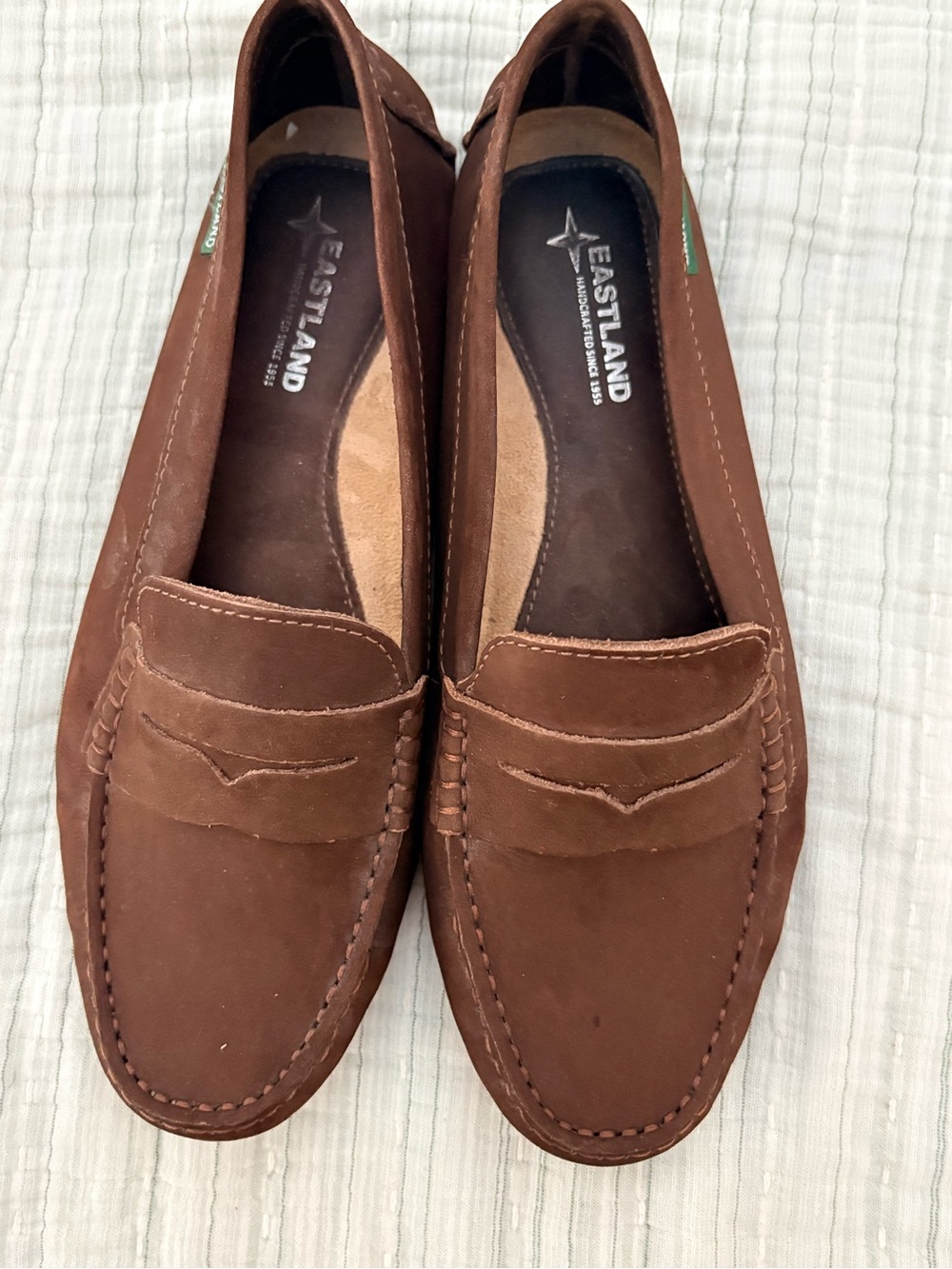 Eastland Women’s Chestnut Suede Slip-On Penny Loafers